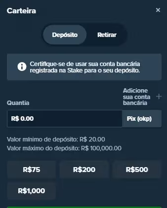 Como depositar na Stake em Julho 2026: aposte r&aacute;pido com o Pix