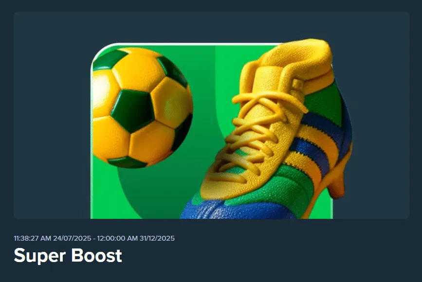 Captura de tela da promo&ccedil;&atilde;o Super Boost da Stake
