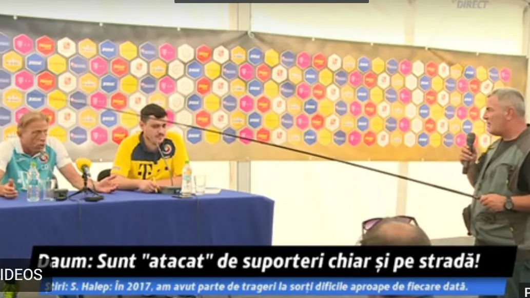 Como uma vara de pescar foi parar na coletiva do t&eacute;cnico da Rom&ecirc;nia?