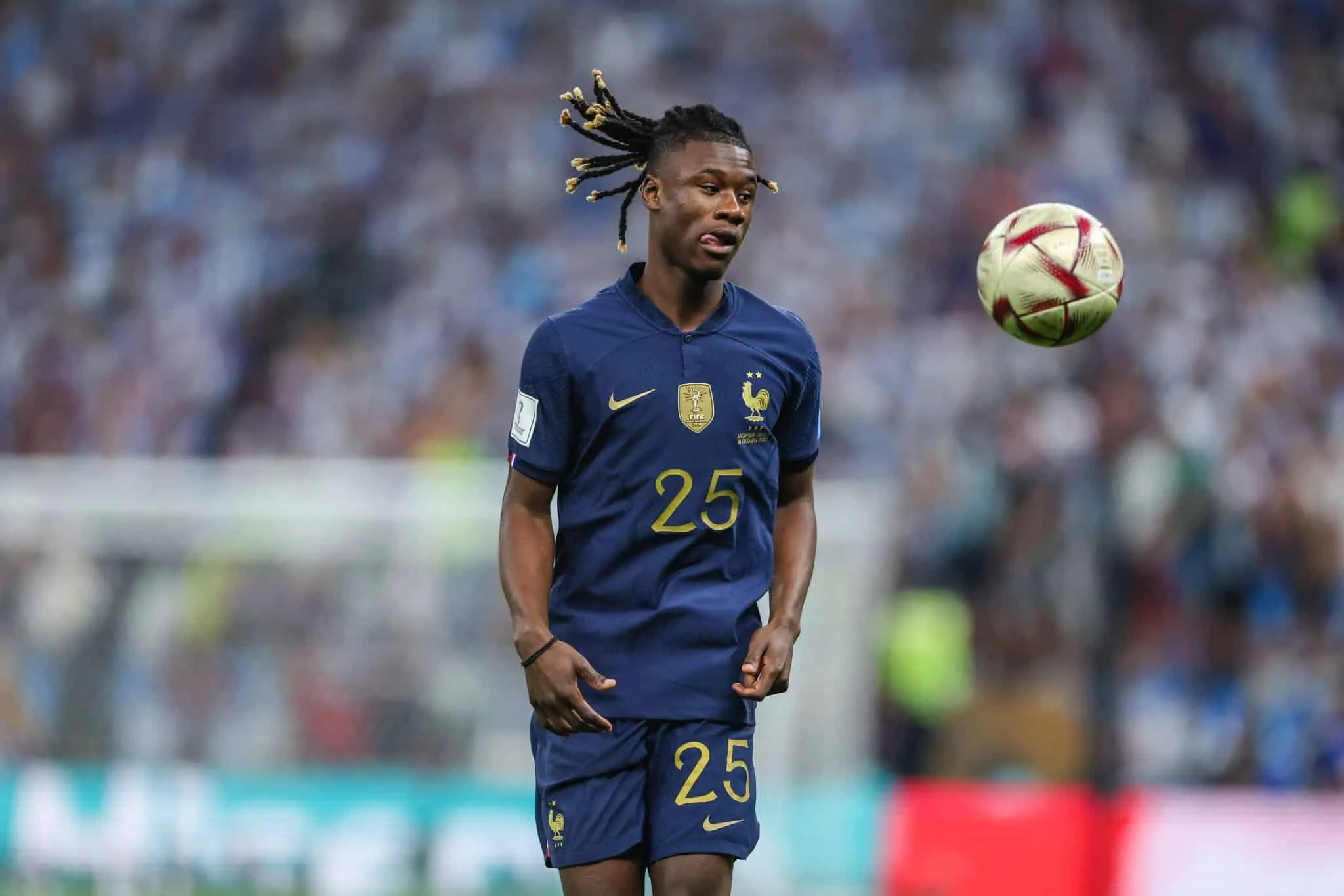 Eduardo Camavinga em Fran&ccedil;a x Argentina na final da Copa do Mundo de 2022