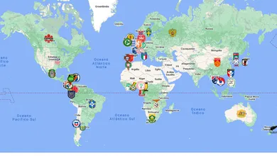 Um mapa interativo com todas as sele&ccedil;&otilde;es que j&aacute; se classificaram &agrave; Copa do Mundo Feminina
