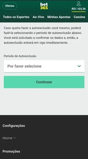 Autoexclus&atilde;o Bet365: como funciona e alternativas com revers&atilde;o