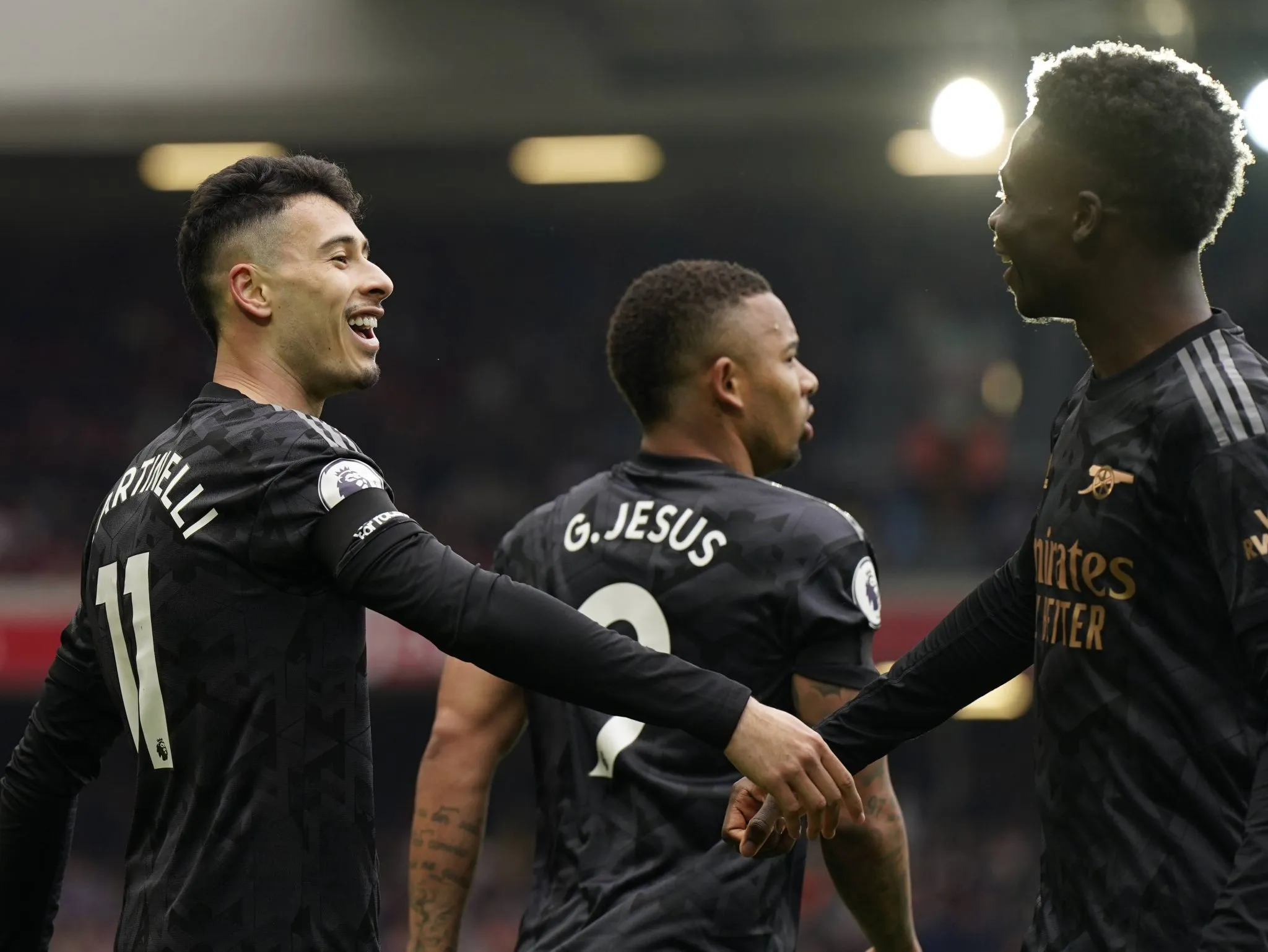 Martinelli, Jesus e Saka no Arsenal em 2022 