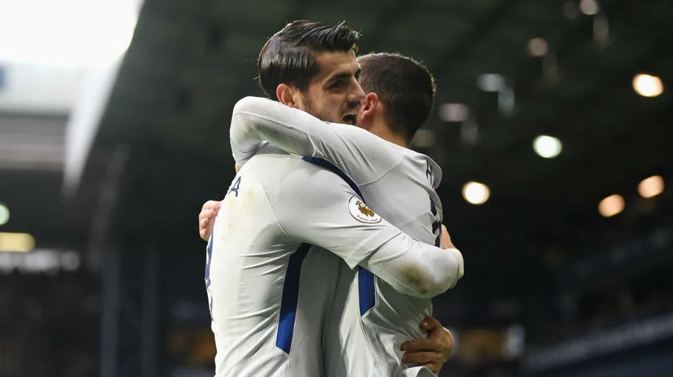 Entrosamento explica a assist&ecirc;ncia magistral de calcanhar que Morata deu a Hazard