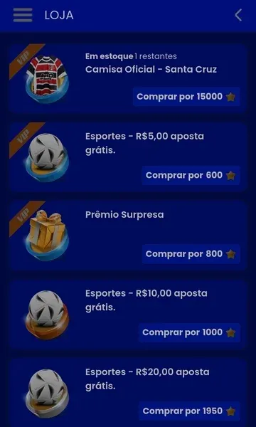 Loja do Sorte Club com free bets dispon&iacute;veis para compra