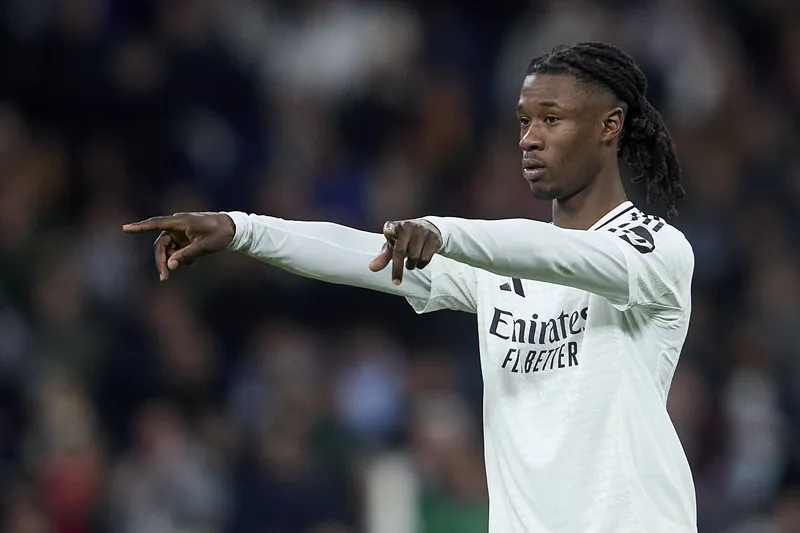 Camavinga durante jogo do Real Madrid 