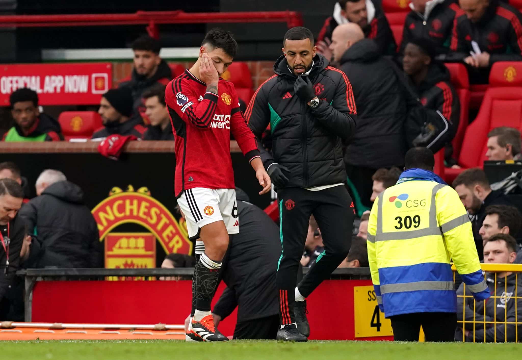 Lisandro Martínez, Manchester United, contra o West Ham (Foto: Icon Sport)